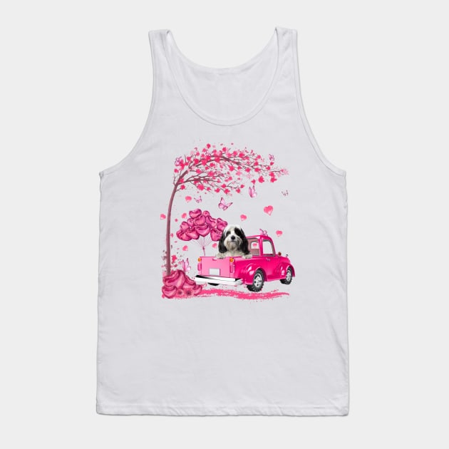 Valentine's Day Love Pickup Truck Tibetan Terrier Tank Top by SuperMama1650